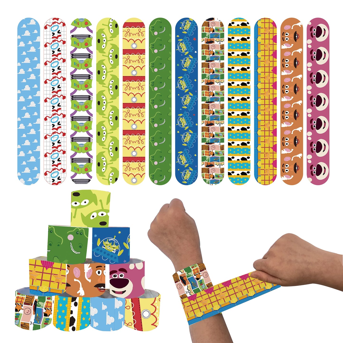 Toy Story Party Favors Slap Bracelets Gifts Goodie Bag Fillers Wristbands Pinata Fillers Party Supplies Stickers Paper Glasses