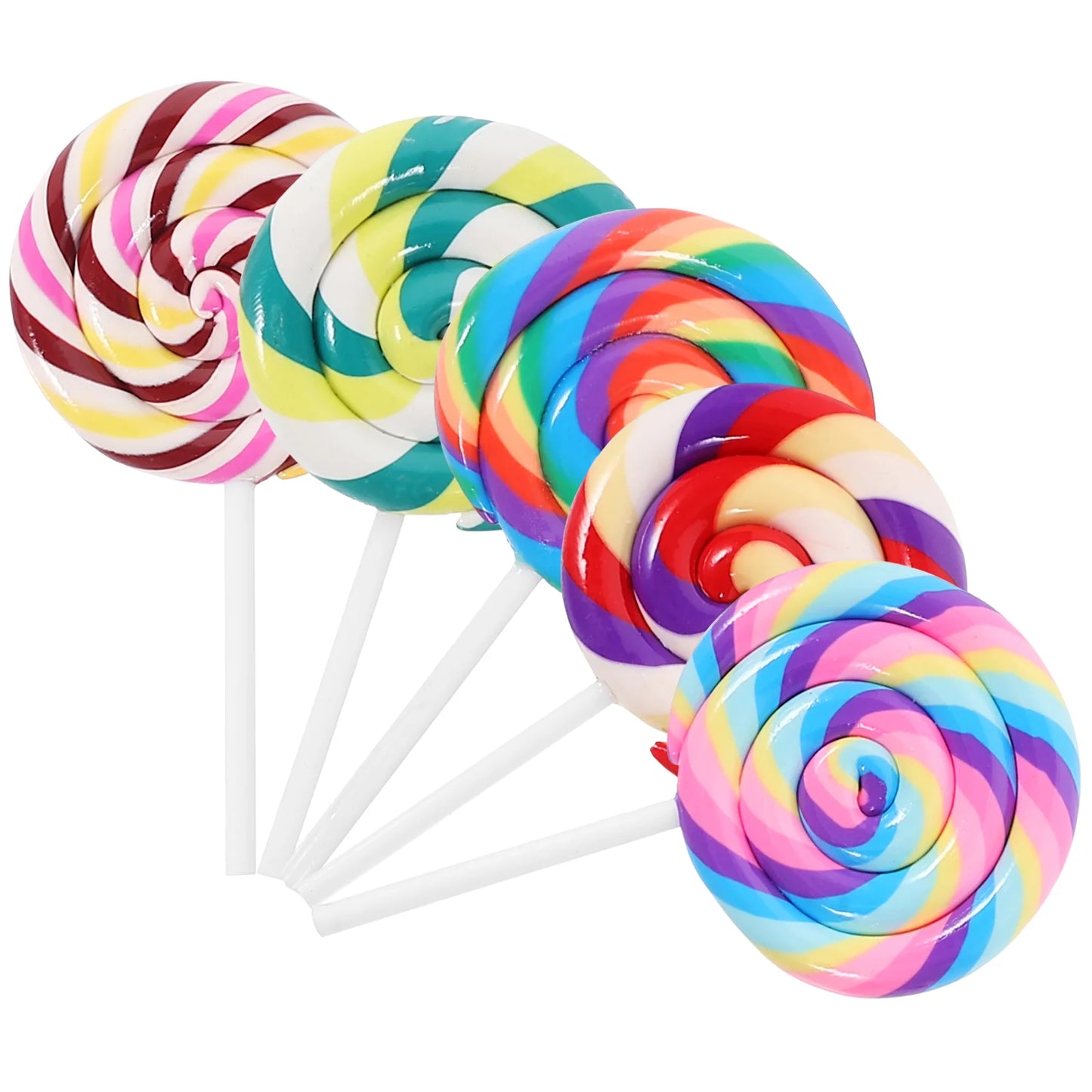 Clay Lollipops Craft Large Lollipop Props Simulation Lollipop Swirl Lollipop Suckers Party Favors Colorful Lollipop Charm