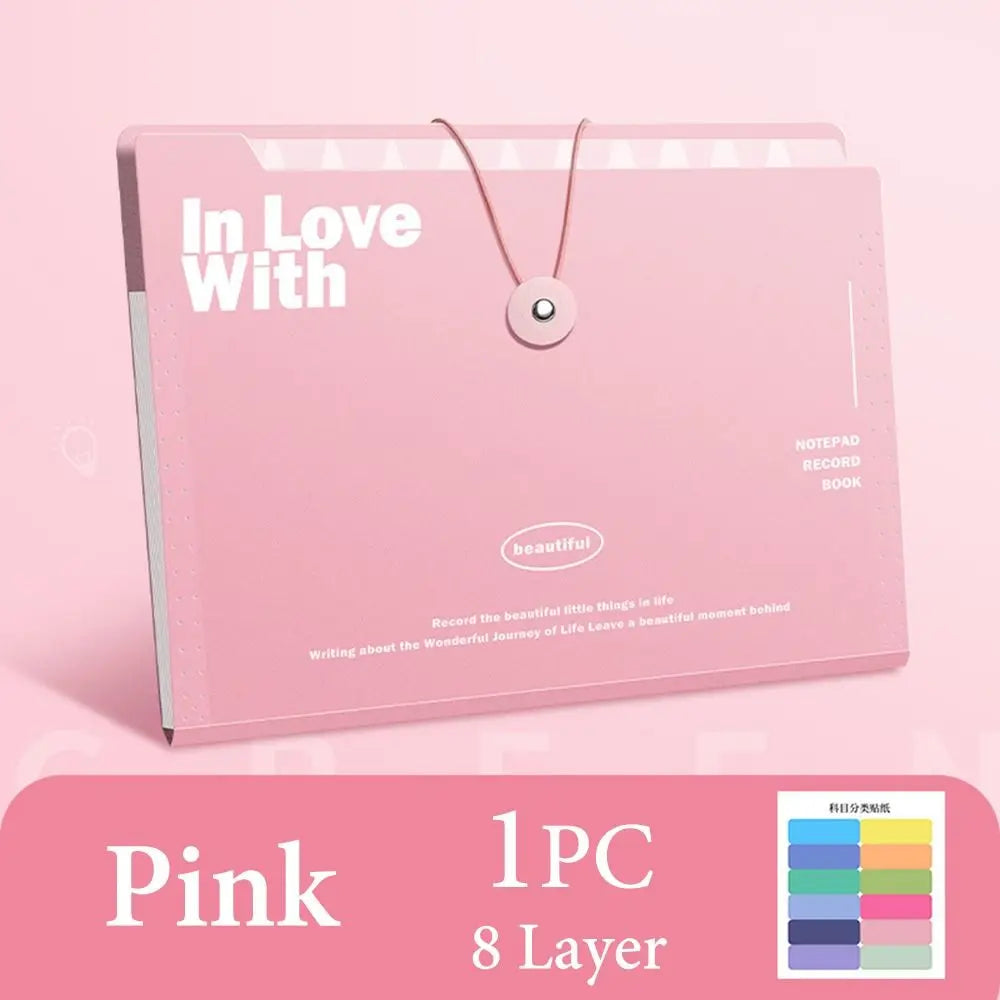 Hemasa A4 5/8/12 Pockets File Folder Test Paper Storage Folder Portable Waterproof File Organizer Large Capacity Classified Portfolio