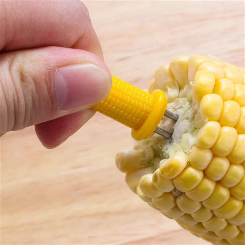 Tejesa 10pcs Fork Corn Skewer Stainless Steel Corn Holders Corn On The Cob Skewers Fruit Forks Outdoor Camping Cooking Barbecue Tool