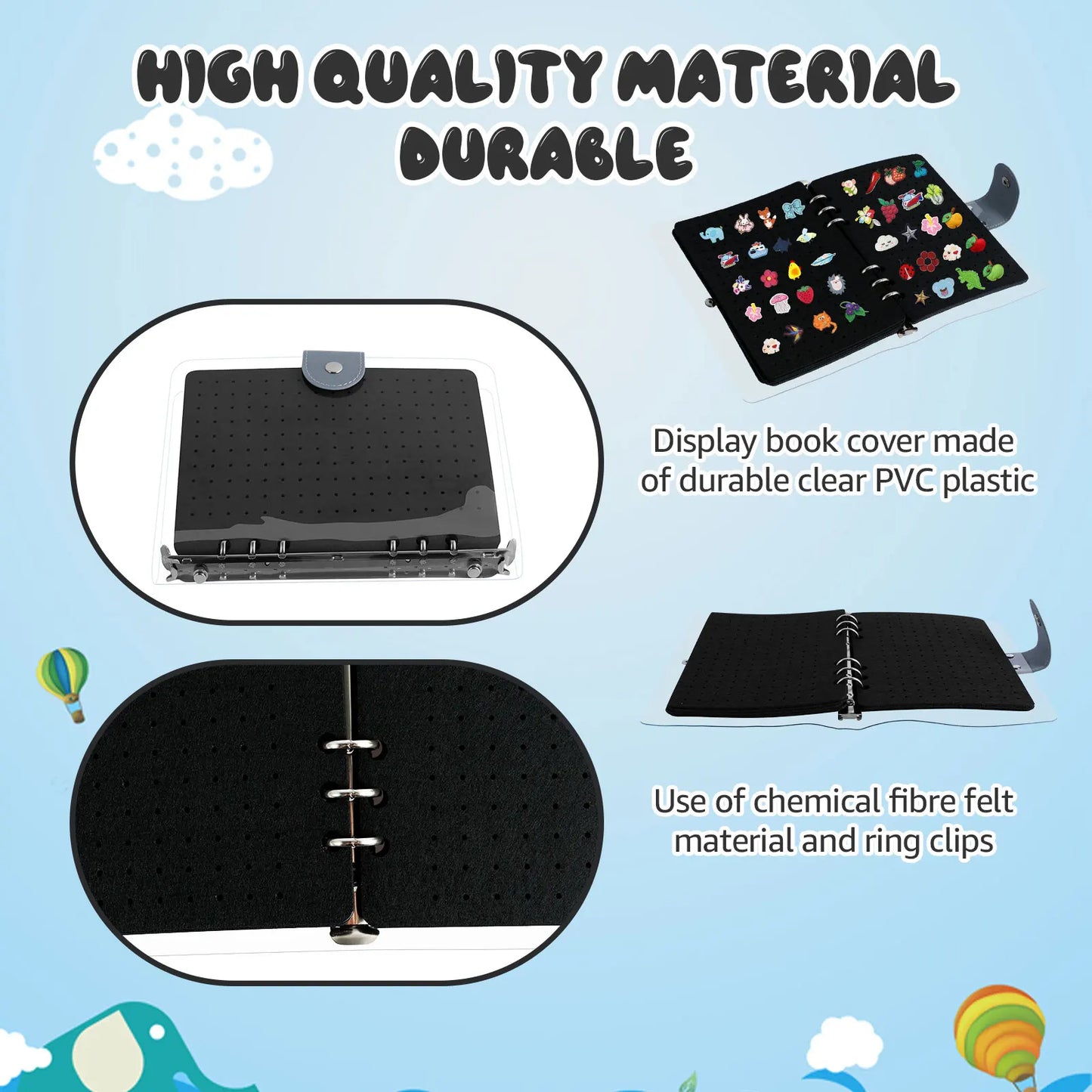 Felt Pin Brooch Display Storage Book DIY Badge Charms Organizer Booklet Metal Badge Chest Souvenir Album Pin Badges Collection
