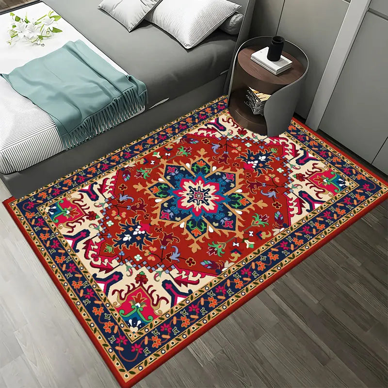 Persian retro carpet living room bedroom mat non slip area  Moroccan decorative  floor