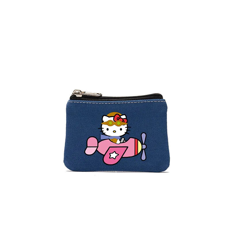 Cartoon Hellos Kittys Coin Purse Canvas Bag Card Bag Simple Fabric Coin Small Bag Cotton Storage Bags for Children's Gifts