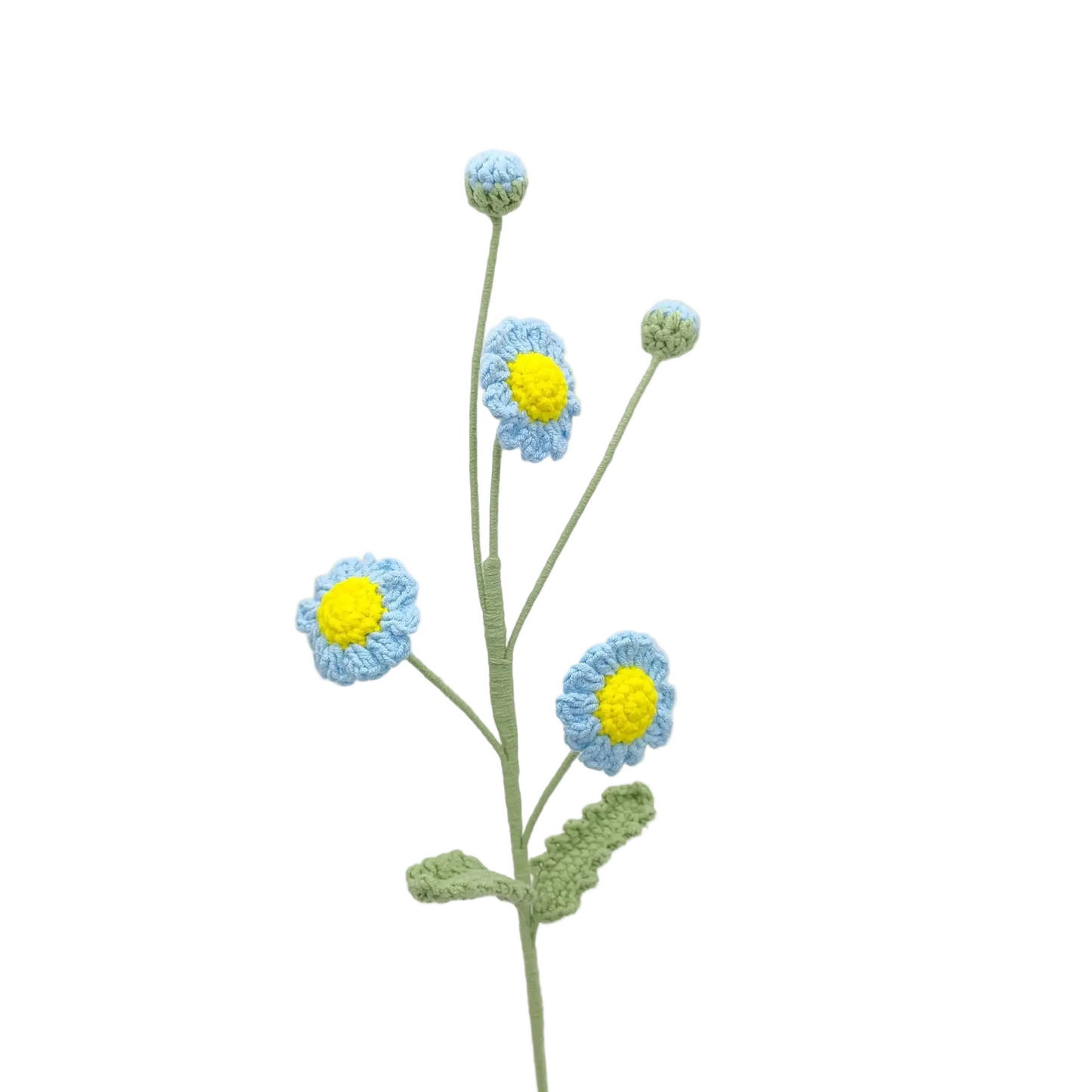 Hemasa 3Pcs Daisy Crochet Flowers Bouquet Cute Knitting Flowers Creative Artificial Flower Handwoven Plant Table Home Decor