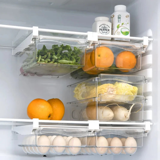 Tejesa Refrigerator Egg Storage Box Drawer Style Food Fruit Egg Rack Egg Holder Household Plastic Fresh-keeping Box
