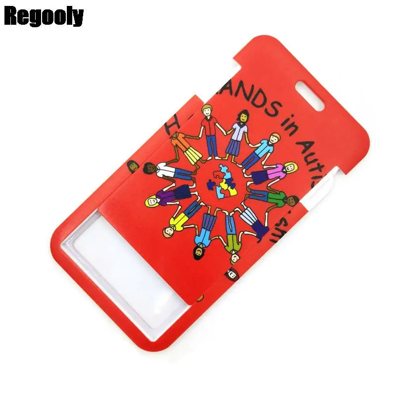 Autism Pattern Anime Lanyard Badge Holder ID Card Lanyards Mobile Phone Rope Key Lanyard Neck Straps Keychain Key Ring