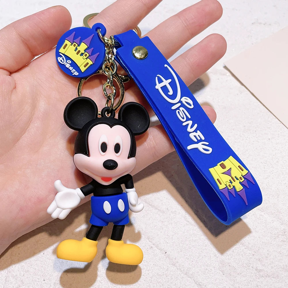 Disney Anime Mickey Keychain Cartoon Stitch Cute Minnie Keyring Student Bag Hanging All-match Car Key Chain Christmas Gifts