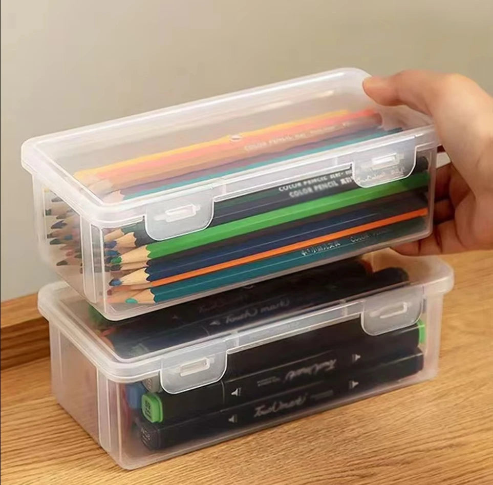 Tejesa 3/6pcs Transparent Pencil Cases/ Sketccil Case Storage Case Art Student Pencil Case/School Office Supplies
