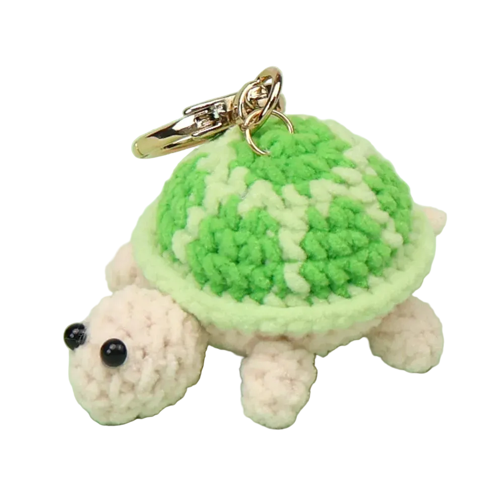 Hemasa Cute Turtle Keychain Lovely Crochet Turtle Pendant /Handwoven Animal Key Ring