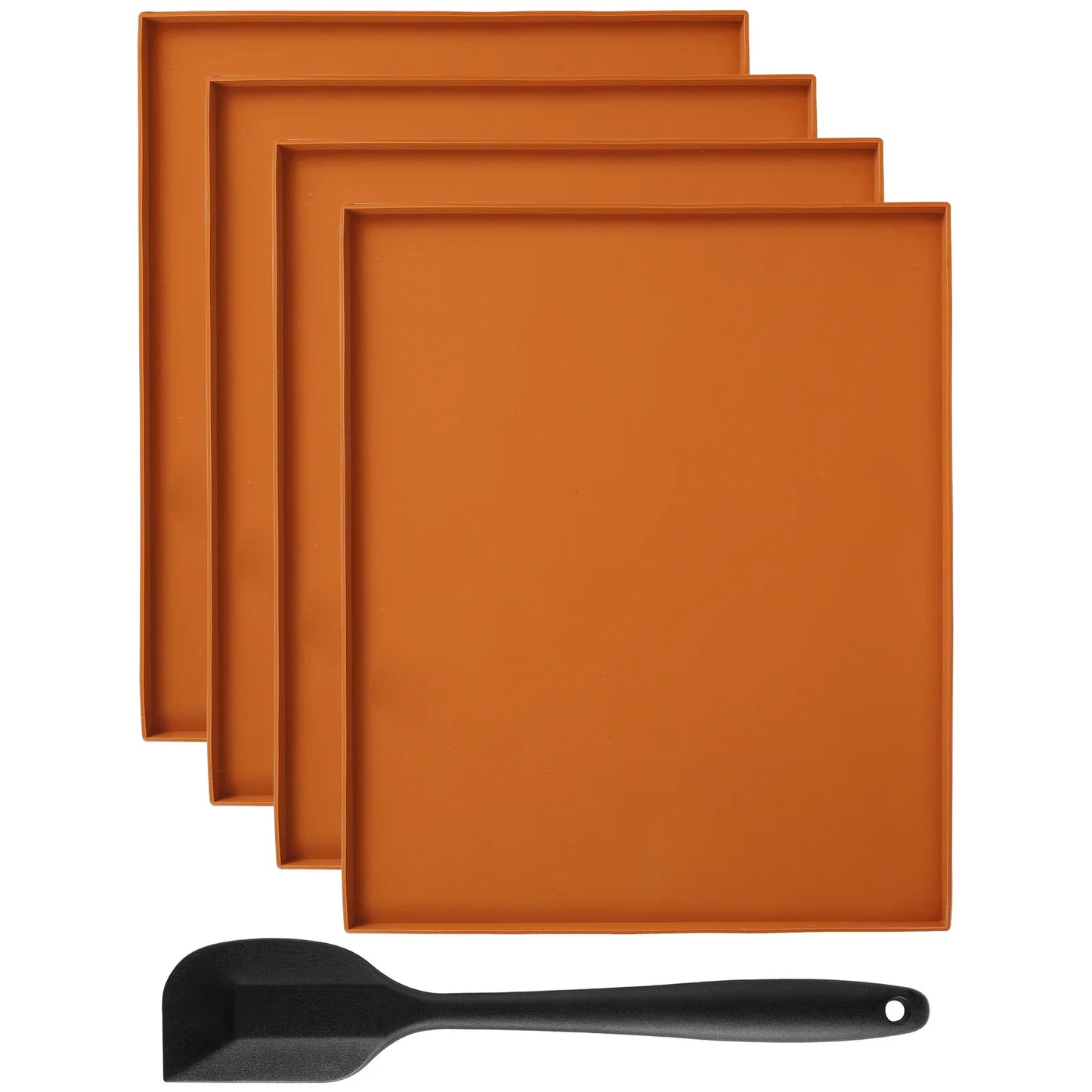 6PCS Silicone Dehydrator Sheets Dehydrator Mats with Edge Non-stick Baking Tray for Fruits Meat Vegetables Kitchen Accessories