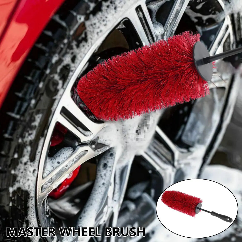 Tejesa Car Wheel Brush Tire Cleaning Brush Rim Scrubber Soft Alloy Cleaner for Vehicle Tire Car Chassis Engine Washing Acce Clean Tool