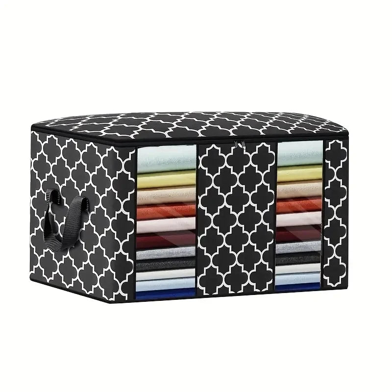 1pc Visible Window Wardrobe Storage Bag, Moisture-proof Cotton Quilt Storage And Finishing Bag, Clothing Moving Bag