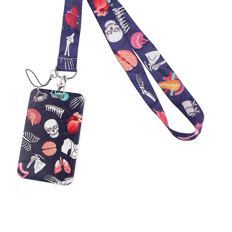 Dentist Doctor Nurse Cartoon Credential Neck Strap Lanyards Keychain ID Card Pass Hang Rope Lariat Key Chain Ring Badge Holder