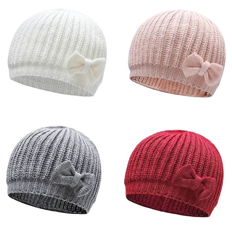Winter Warm Baby Hat Cute Bowknot Baby Boys Girls Cap Beanies Soft Infant Toddler Ear Protection Hat Bonnet