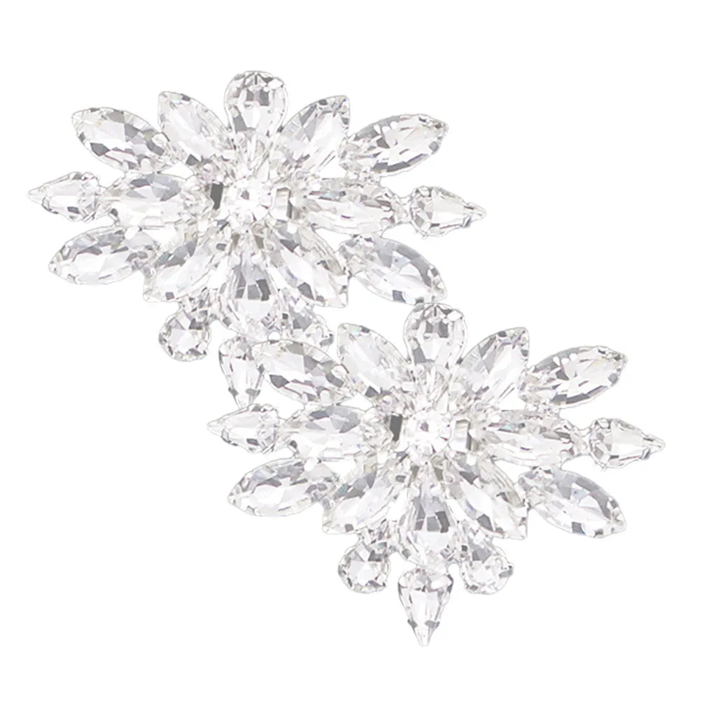 1Pair Luxury Crystal Rhinestone Shoe Buckles Adjustable Detachable Heel Decorations Wedding Prom Formal Shoes Embellishment