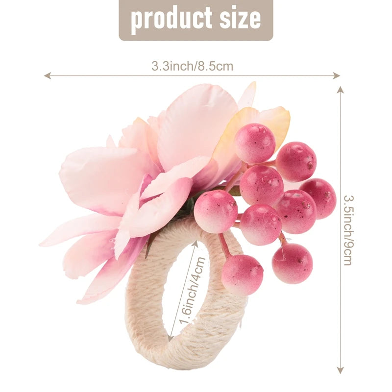 Hemasa Flower Napkin Rings 6Pcs