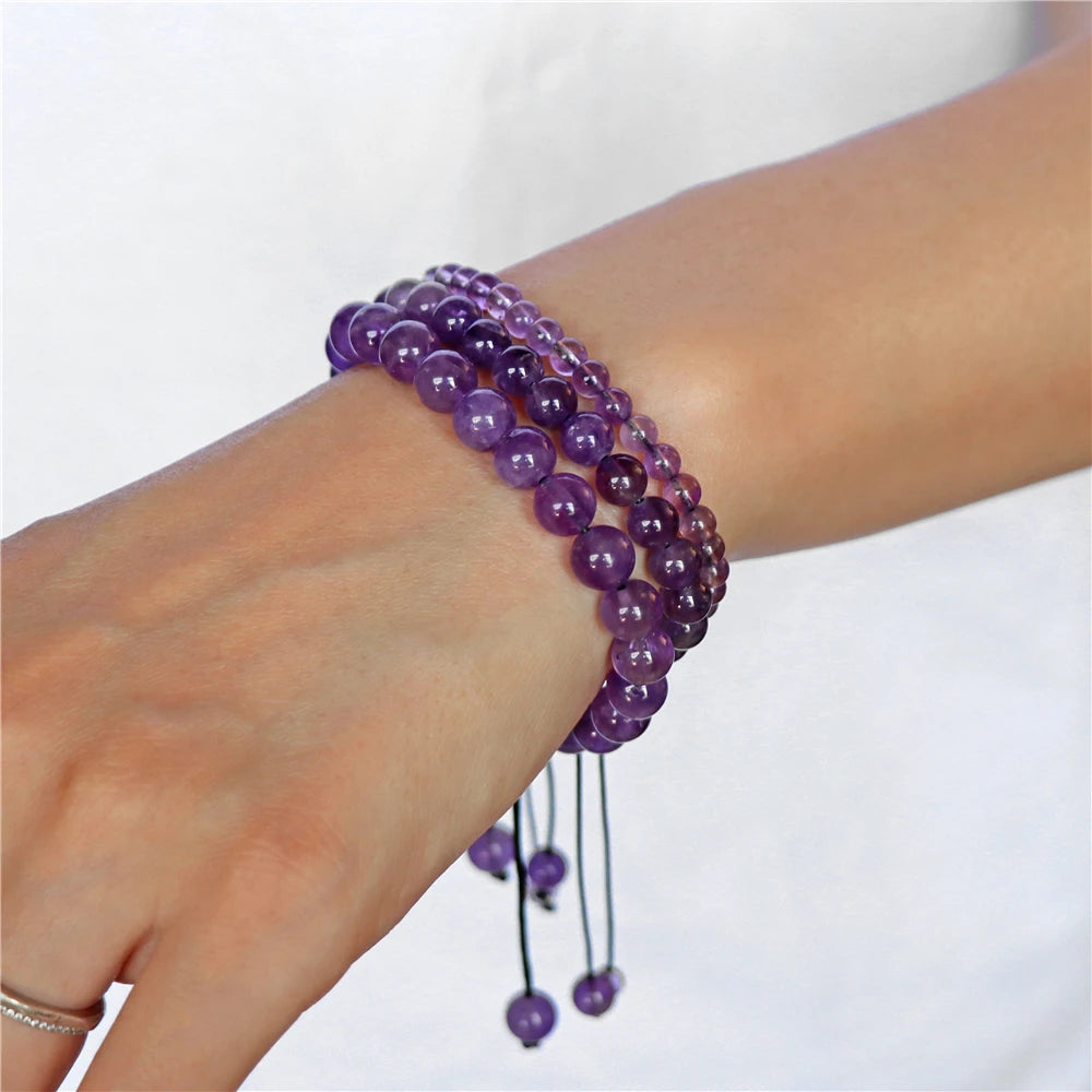 Tejesa  3pcs  Amazonite Bracelets for Women Men 4/6/8mm Beads Braided Bracelet Handmade Adjustable Wristbands Jewelry