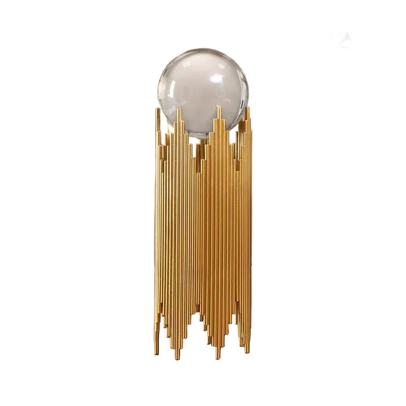Hemasa Geometric Metal Figurines/ Crystal Ball Model Decorative Crafts/Living Room Desktop Ornaments/ Home Decorati