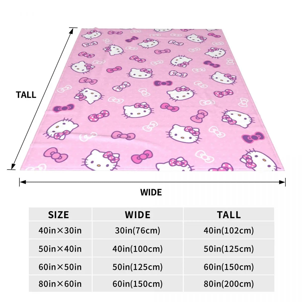 Hemasa  Pink Colour Hello Kitty   Flannel  Blanket Bedspread Sofa Bed Cover