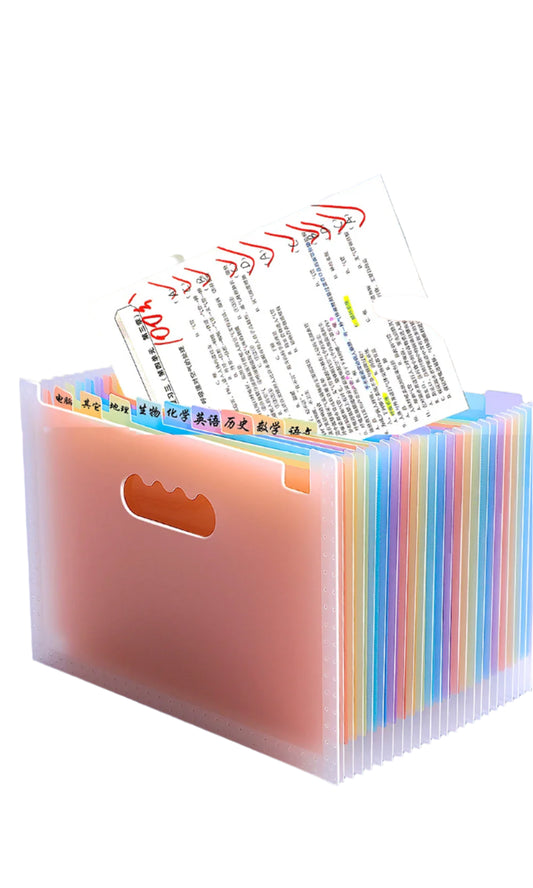 Hemasa 25 Layer Document Holder Colorful Document Storage Rainbow File Organizer Vertical Storage Folder Letter Storage Bag