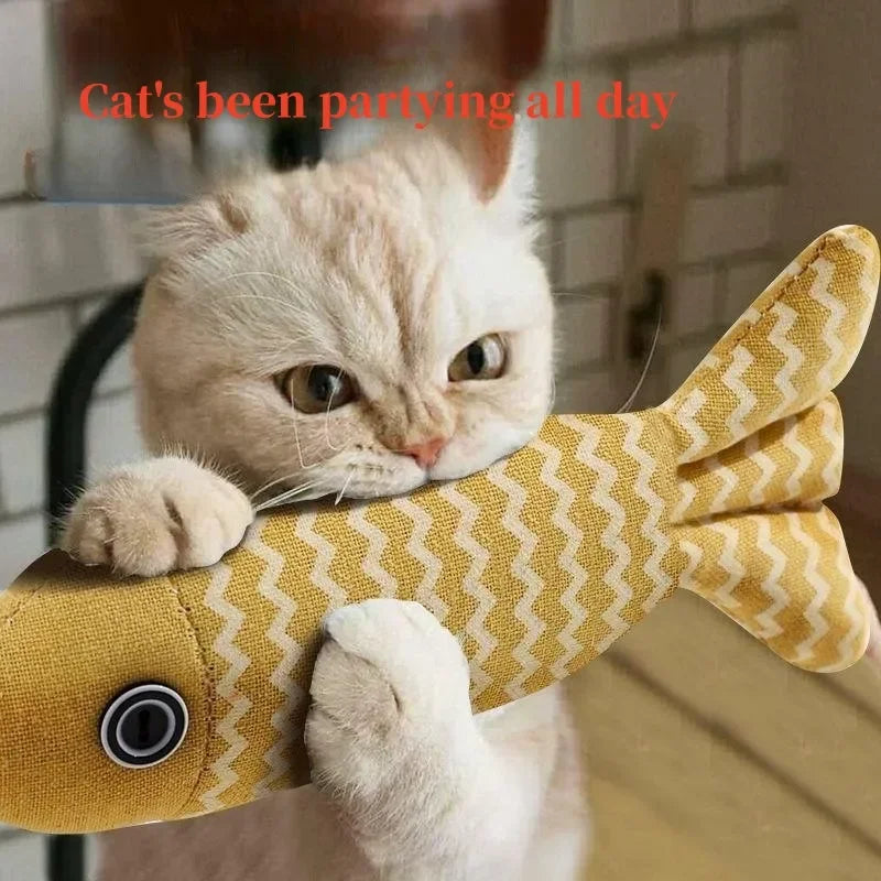 3pcs/set Teeth Grinding Catnip Toys Funny Interactive Plush Cat Toy Pet Kitten Chewing Vocal Toy Fish Bite Cat Mint for Cats