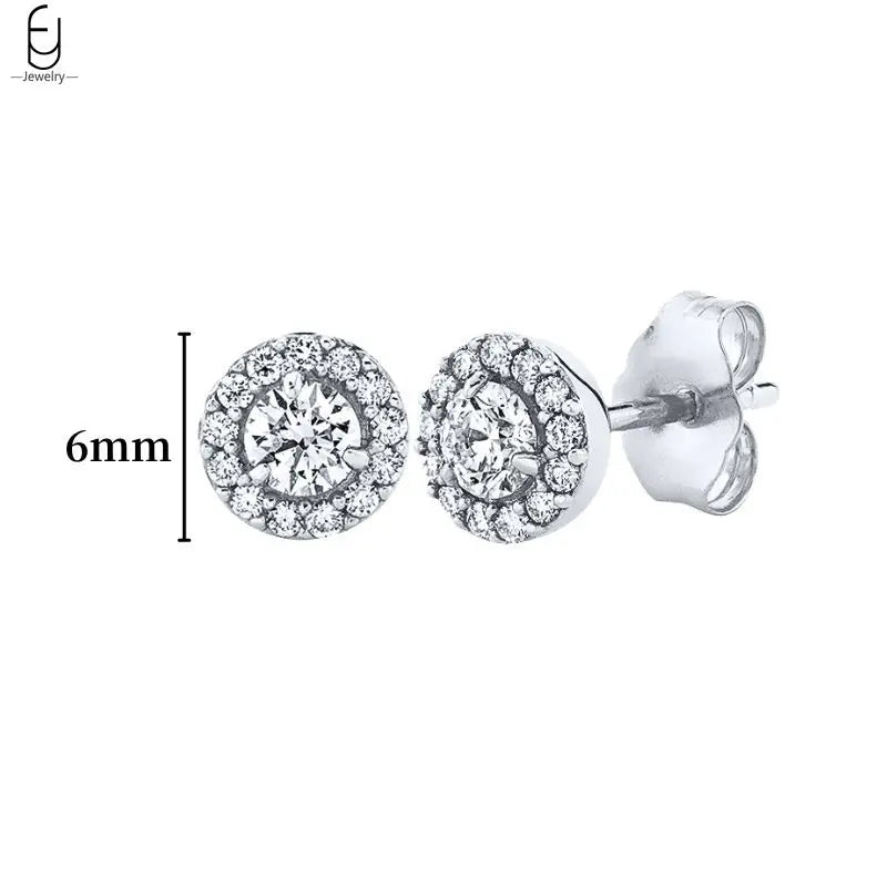 Hemasa 925 Sterling Silver Ear Buckles Fashion Hoop Earrings /White Crystal Luxury Women's Earrings Wedding Women's Jewelry Premium Gift