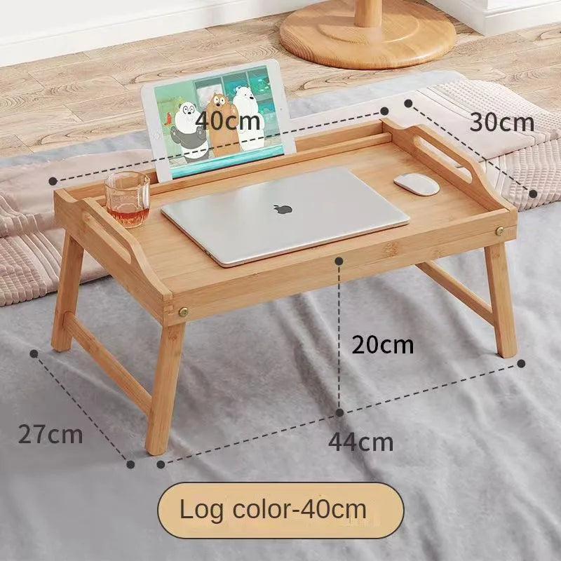 Bamboo Wood Foldable Bed Desk Tray Portable Breakfast Laptop Desk Tea Food Serving Table Outdoor Camping Table