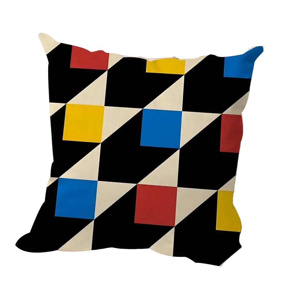 Hemasa  4Pcs Geometry Cushion Cover Soft Plush Fabric Double-Sided Printed Sofa Cushion Cover for All Seasons Home Decor