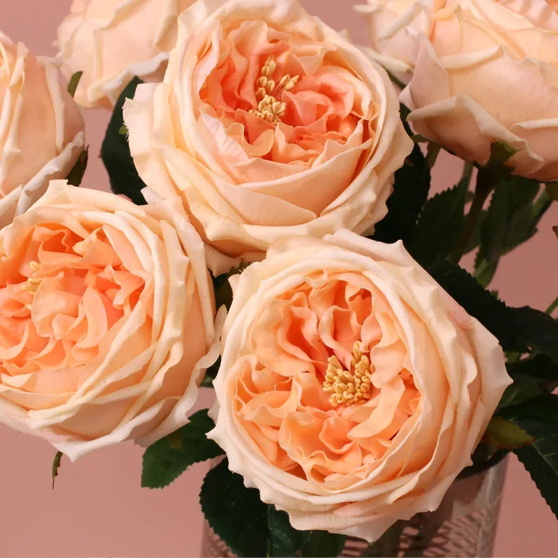 5Pc Moisturizing Rose Artificial Flowers Real Touch Rose Bridal Bridesmaid Bouquet Wedding Decor Flowers Party Home Decor Floral