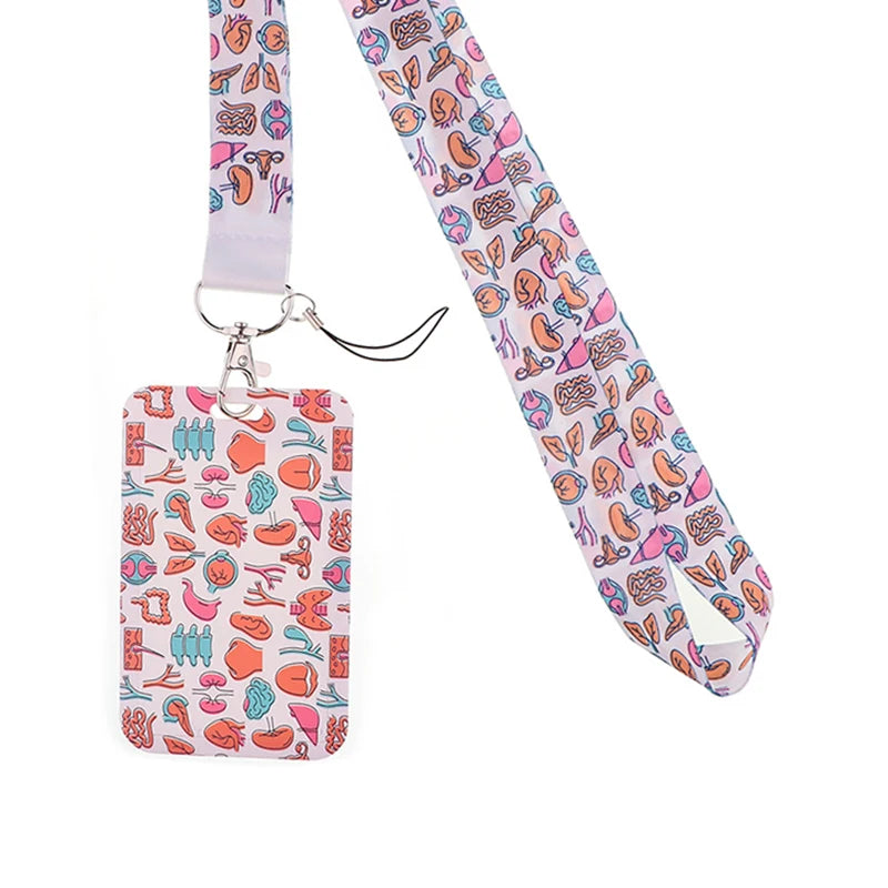 Dentist Doctor Nurse Cartoon Credential Neck Strap Lanyards Keychain ID Card Pass Hang Rope Lariat Key Chain Ring Badge Holder