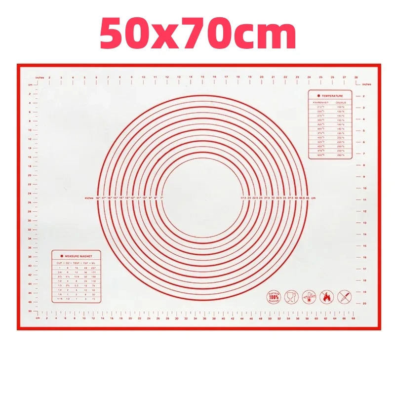 Hemasa Silicone Baking Mat Kneading Pad Dough Mat Pizza Cake Dough Maker Kitchen Cooking Grill Non-Stick Gadgets Bakeware Pastry Mat