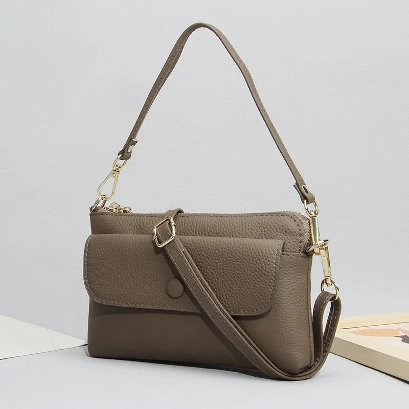 Tejesa Small Crossbody Bags/ Cellphone Pouch Wallet/ Genuine Leather Wristlet Clutch Handbags Purses with 2 Removeable Straps