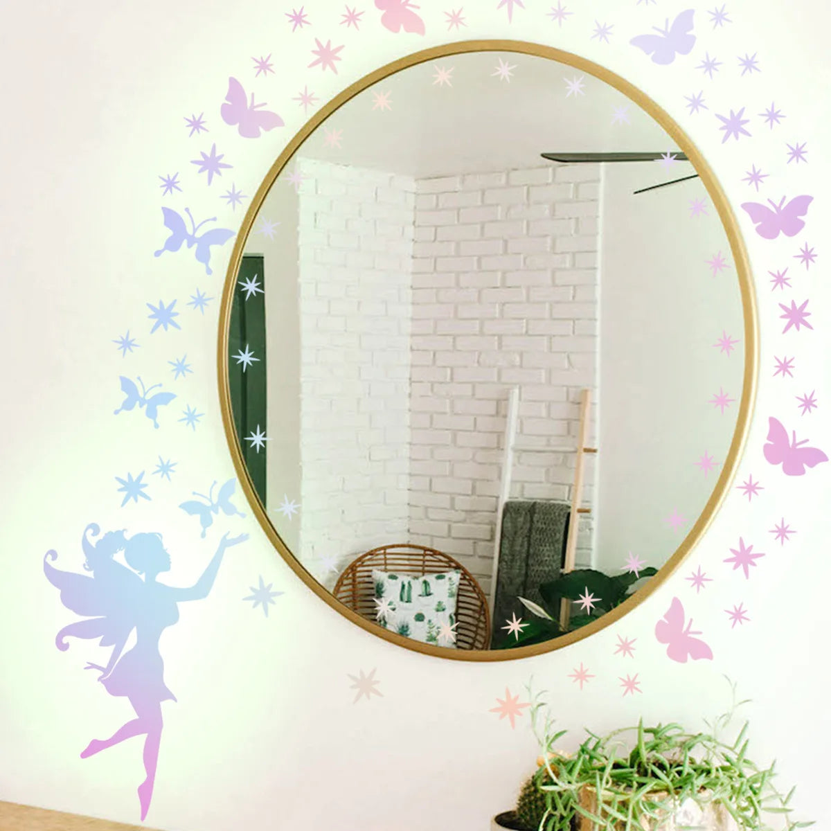 Hemasa Fairy Stars and Butterfly Glow Sticker Kids Room Decoration Luminous Wall Stickers