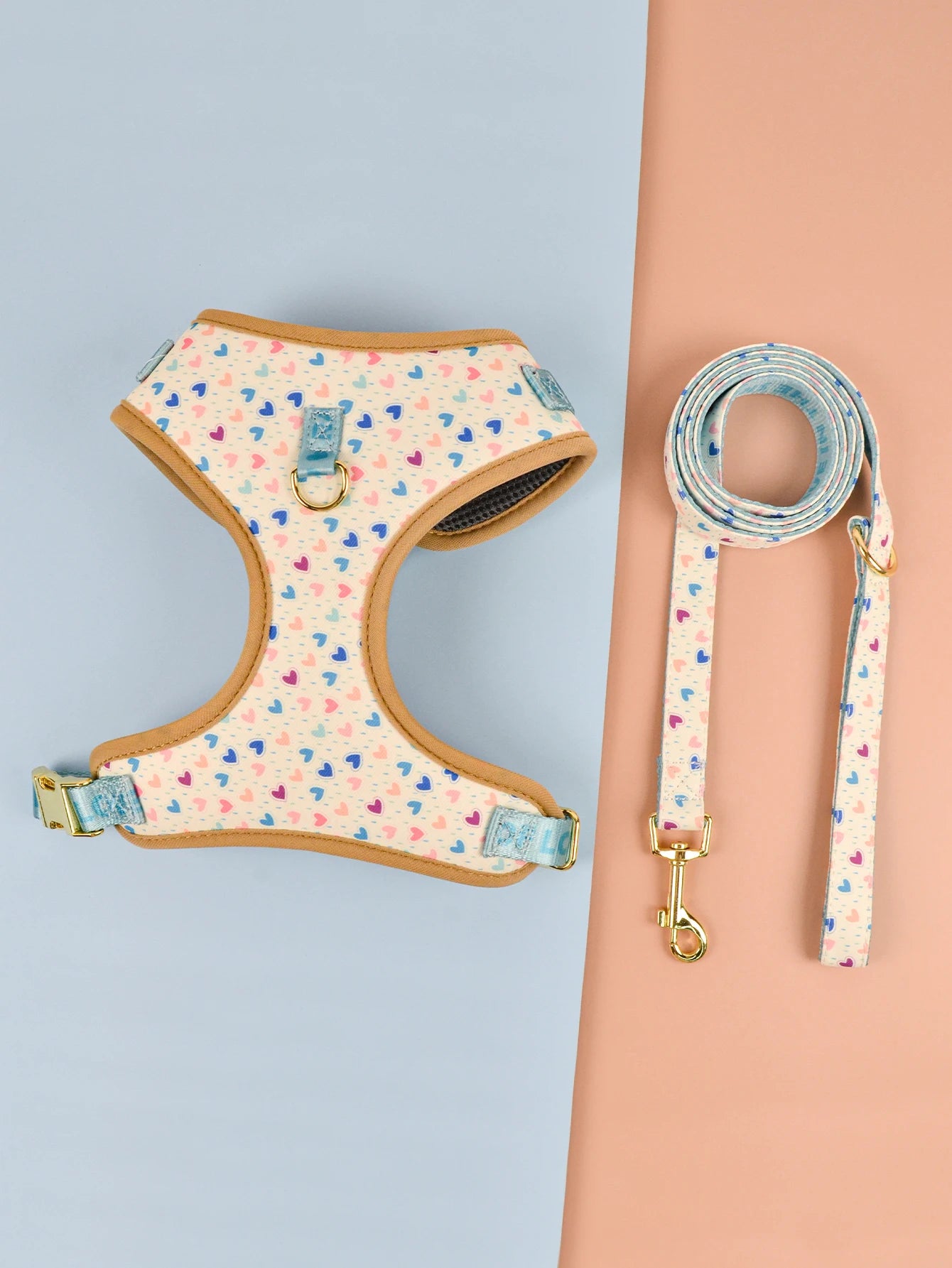 Valentine's Day and New Year's gift Cute Design Adjutable Luxury Designer Pet Harness &1 Pcs Color Matching Pet Dog Leashes