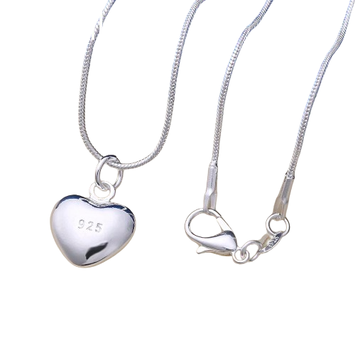 Hemasa  925 Sterling Silver  Small Heart Pendant Necklace  For Women