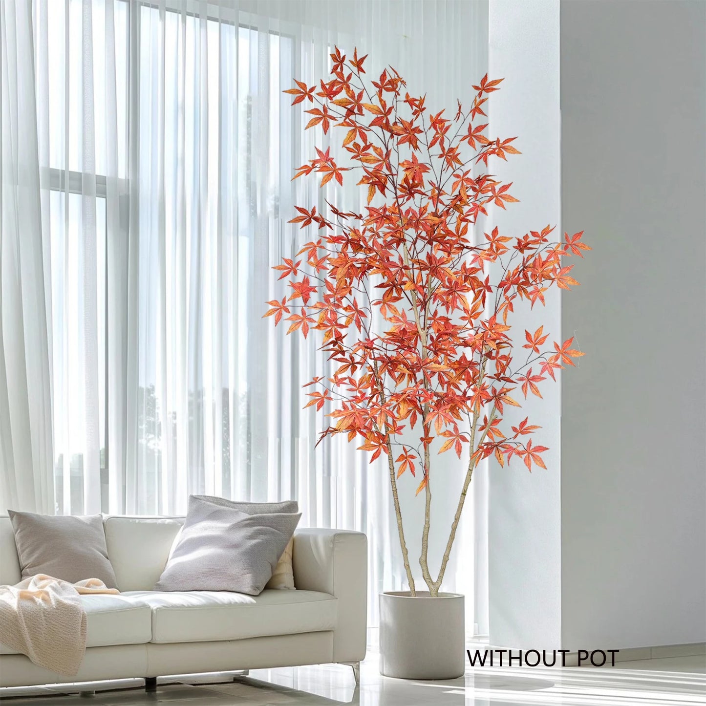 180-210cm Large Artificial Maple Leaf Tree with Plastic Pot Indoor Outdoor ornament Home garden Room festival party decoration