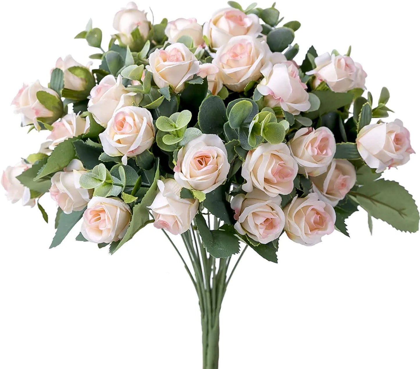Tejesa 30cm 10Heads Artificial Red Roses Flower Bouquet Home Living Room Office Desktop Ornament Fake Flowers Wedding Party Decor