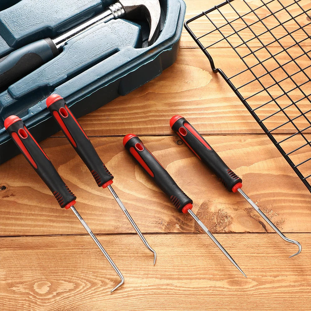 Tejesa 4 in 1 Car Auto Vehicle Oil Seal Screwdrivers Set O-Ring Seal Gasket Puller Remover Pick Hooks Tools Sealing Repair Tools
