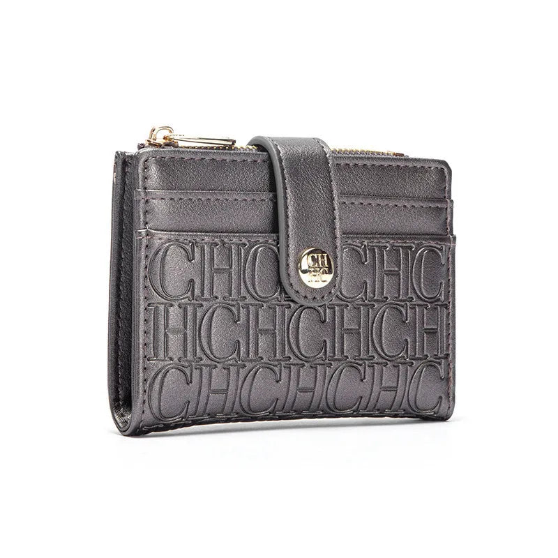 Tejesa Square Design Card Case Fashion Button Classic Folding Money Clip Compact Lightweight wallet
