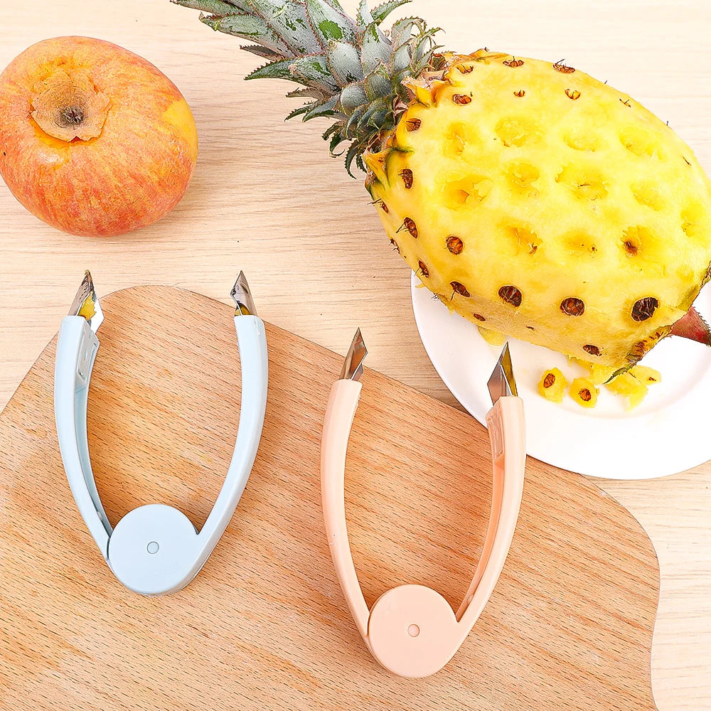 Hemasa Pineapple Eye Corer Peeler Multifunctional Stainless Steel Strawberry Huller Fruit Seed Remover Cutter
