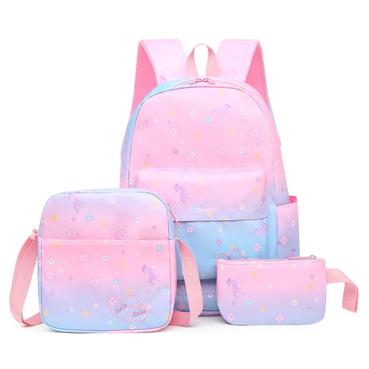 School Bags for Teenagers Girls Schoolbag Large Capacity Boys Printing School Backpack Set Rucksack Bagpack Kids Cute Book Bags