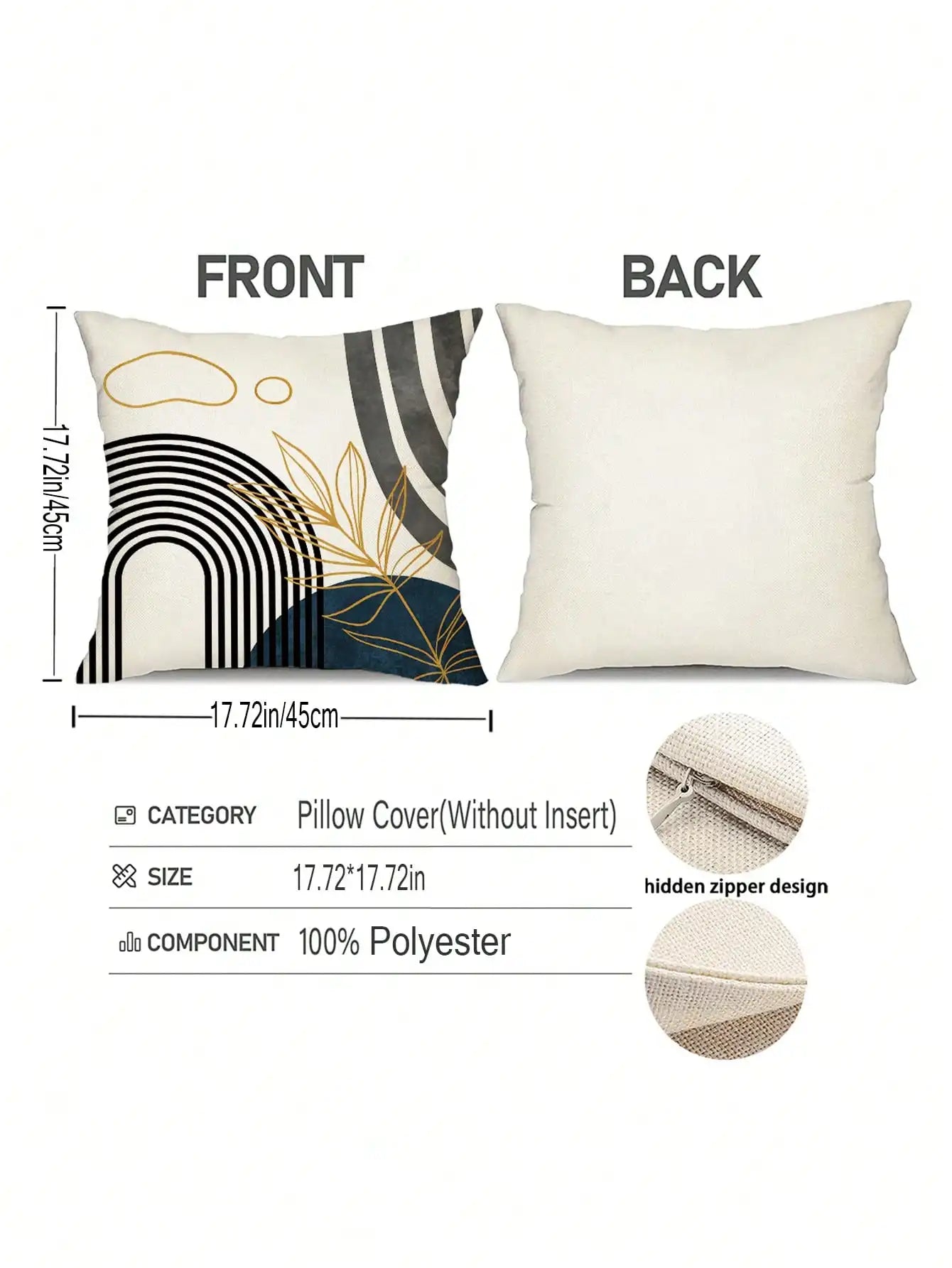 Hemasa 4PCS Geometric Abstract Cushion Cover 45x45CM Modern Bohemian Throw Pillow Cover Decorative Home Cushion for Sofa Bed Pillowcase
