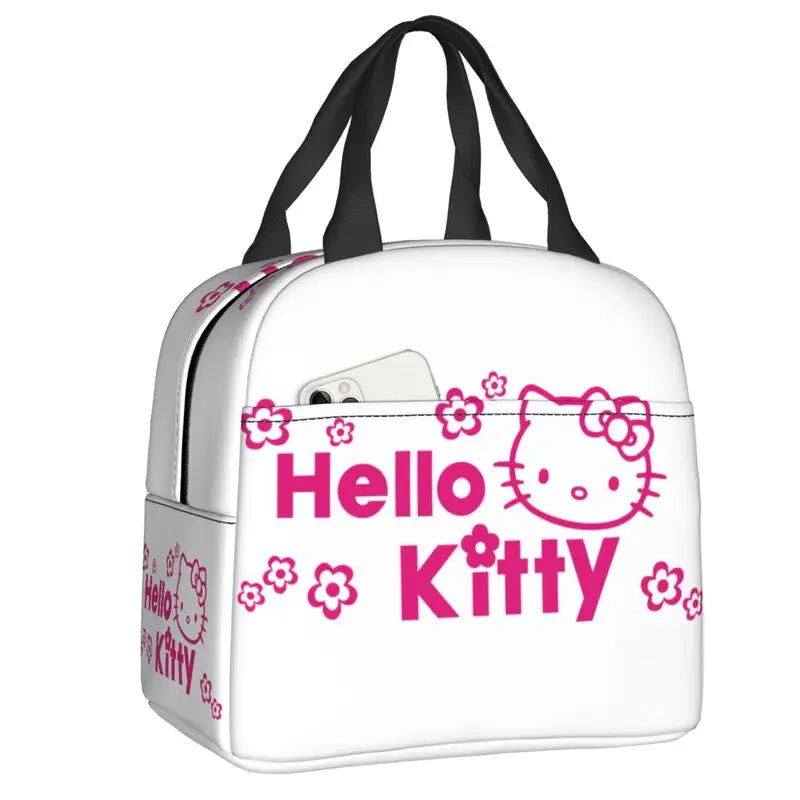 Hemasa  Hello Kitty Cat Lunch Bag Leakproof Cooler Thermal Insulated Bento Box For Women Kids Picnic Travel Food Tote Bags