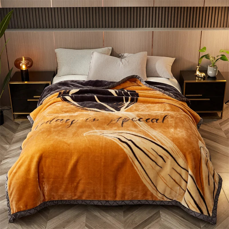 Hemasa New Flower Pettern  Pluffy warm blanket   150/180/200cm