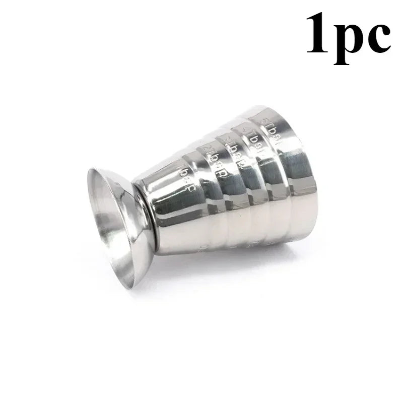 1pc Bar Cocktail Glass Mixed Drink Measure Cup 75ml Stainless Steel Cocktail Shaker 3in1 Measure Jigger Bar Party Accessories