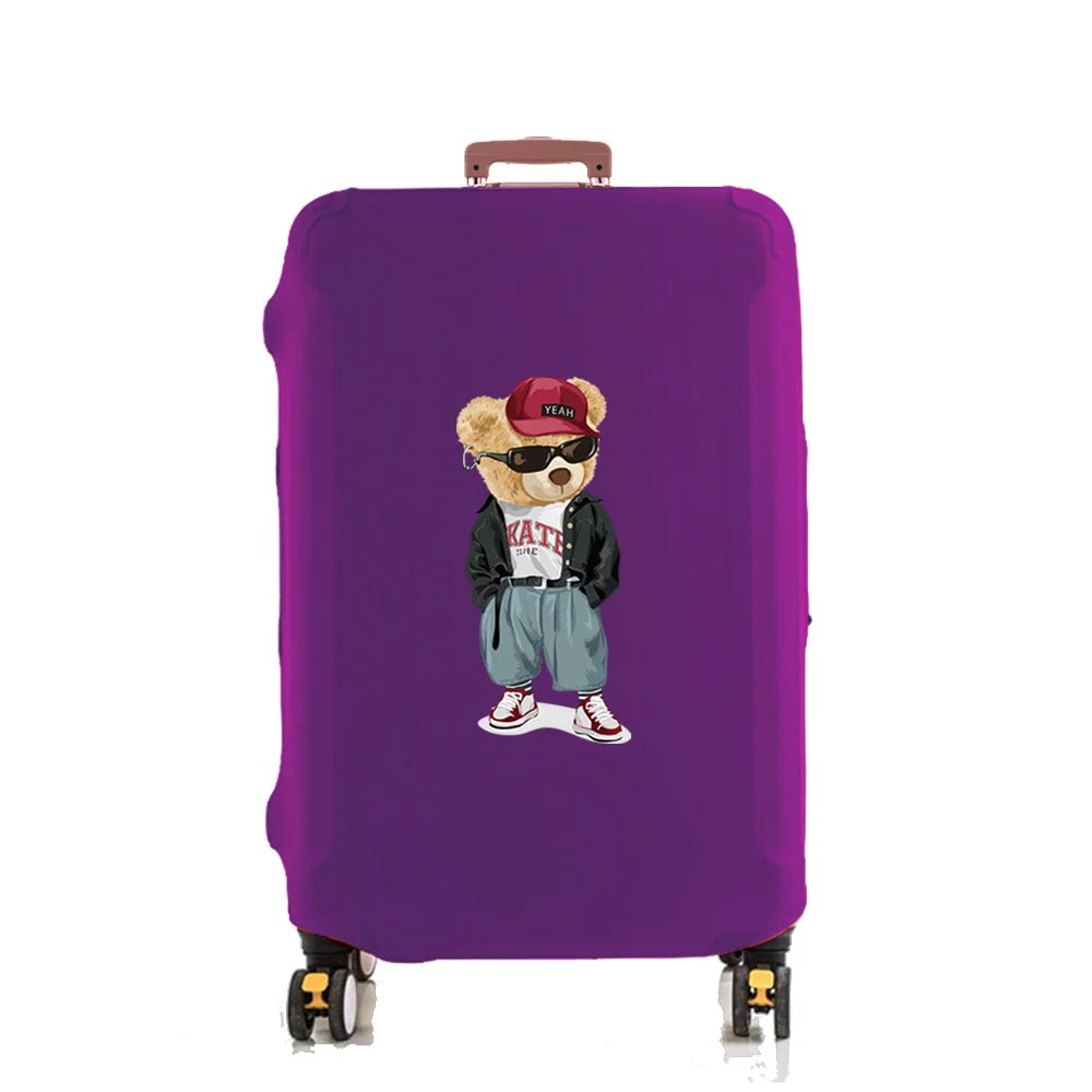 Tejesa Luggage Cover Suitcase Protector Thicken Elasticity Dust Covered Anti-scratch Protective Case 18-32 Inch Trolley Set Jacket Bear