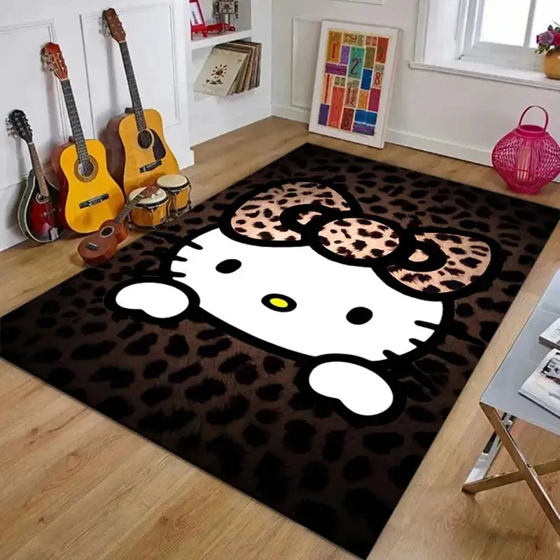 MINISO Sanrio Hello Kitty Cartoon Rug Children Bedroom Room Carpet Home Carpet Full Coffee Table Bedside Living Room Carpet