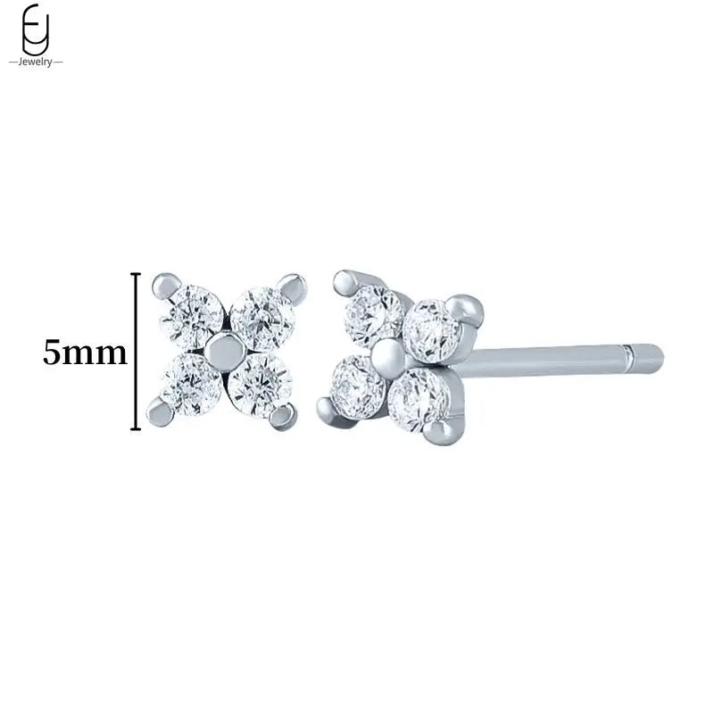 Hemasa 925 Sterling Silver Ear Buckles Fashion Hoop Earrings /White Crystal Luxury Women's Earrings Wedding Women's Jewelry Premium Gift