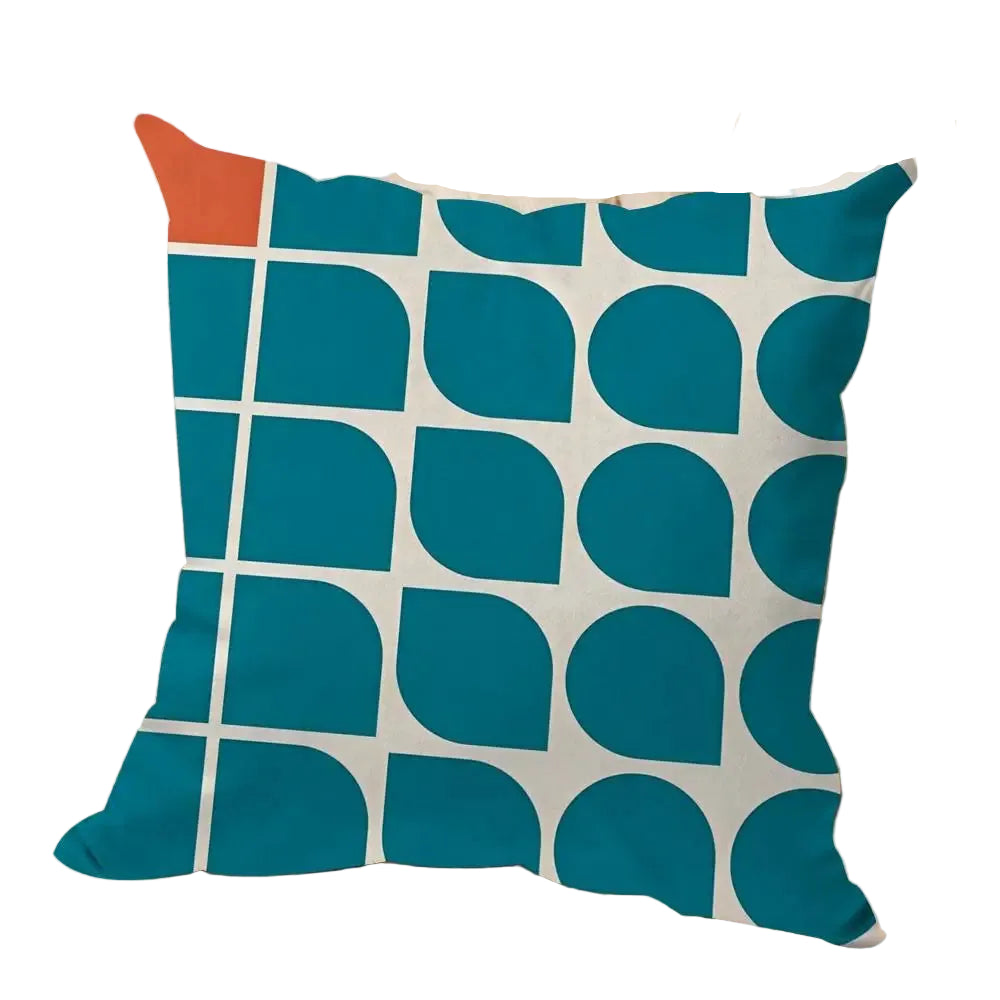 Hemasa  4Pcs Geometry Cushion Cover Soft Plush Fabric Double-Sided Printed Sofa Cushion Cover for All Seasons Home Decor