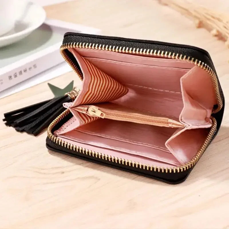 Hemasa  Women Small Wallet Ladies Mini Tassel Wallet Cute Girl Short Zipper /Pu Leather Coin Purse Female Hand Wallet Purse
